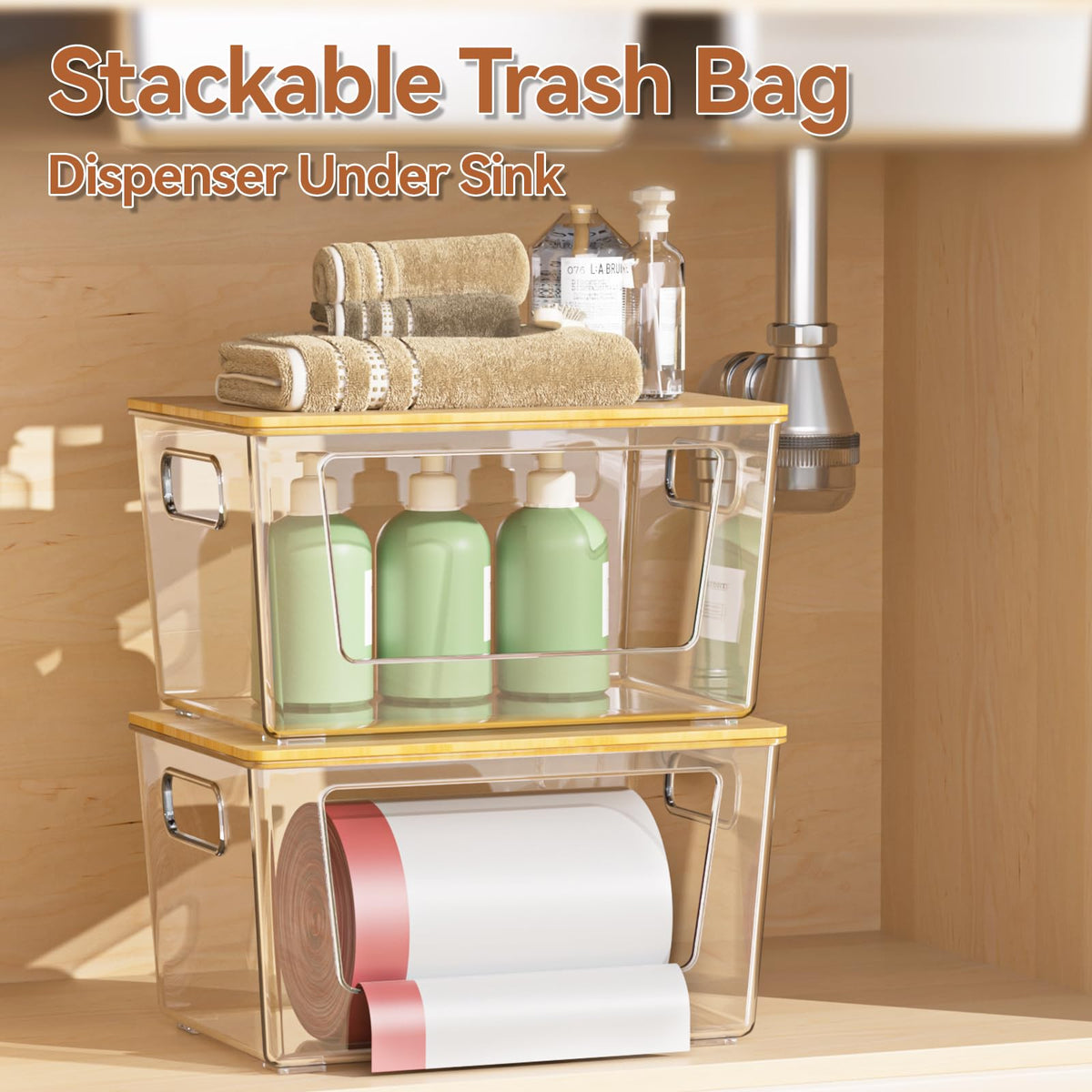 Spospo clear plastic dispenser lets you monitor bag supply at a glance.