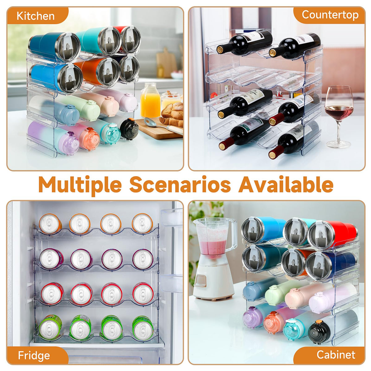Spospo easy-assembly design holds up to 16 bottles across four levels.