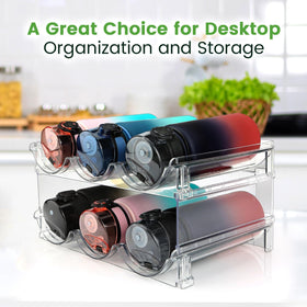 Spospo pantry refrigerator bottle rack streamlines cooling and accessibility