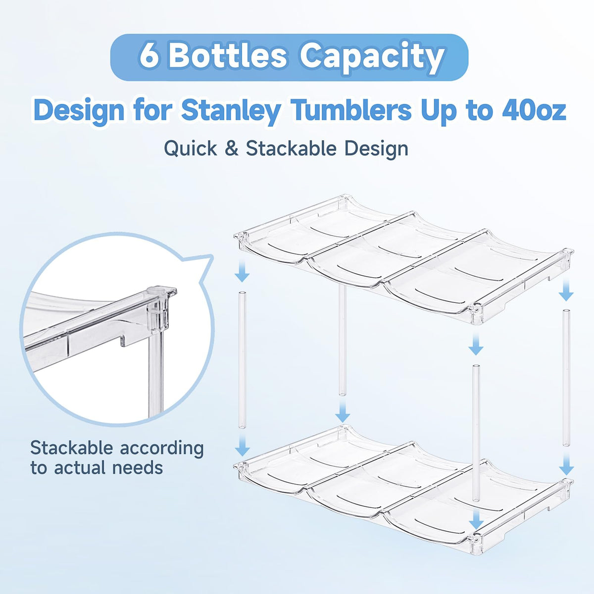Spospo space-saving bottle holder ideal for pantry organization and countertops