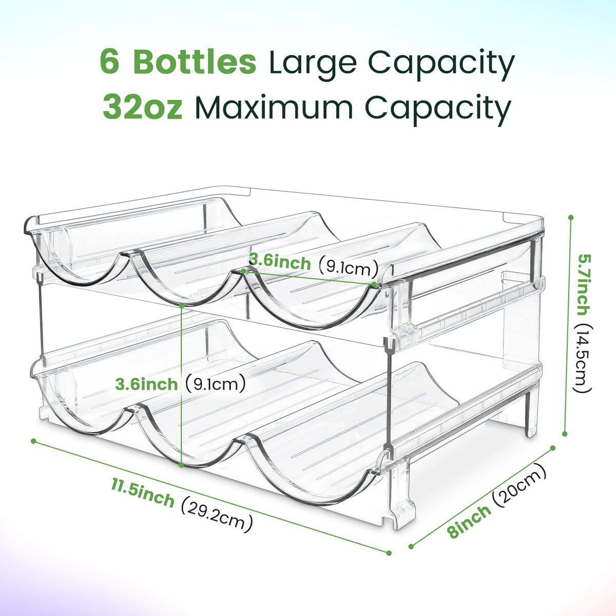 Spospo stackable bottle rack doubles storage without crowding shelves