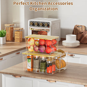 Top stackable box holds pods, towels, and small tools.