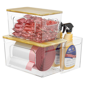 Spospo 3-in-1 under-sink organizer with bag holder for tidy storage.