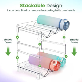 Spospo water bottle storage rack saves pantry space and improves cabinet organization