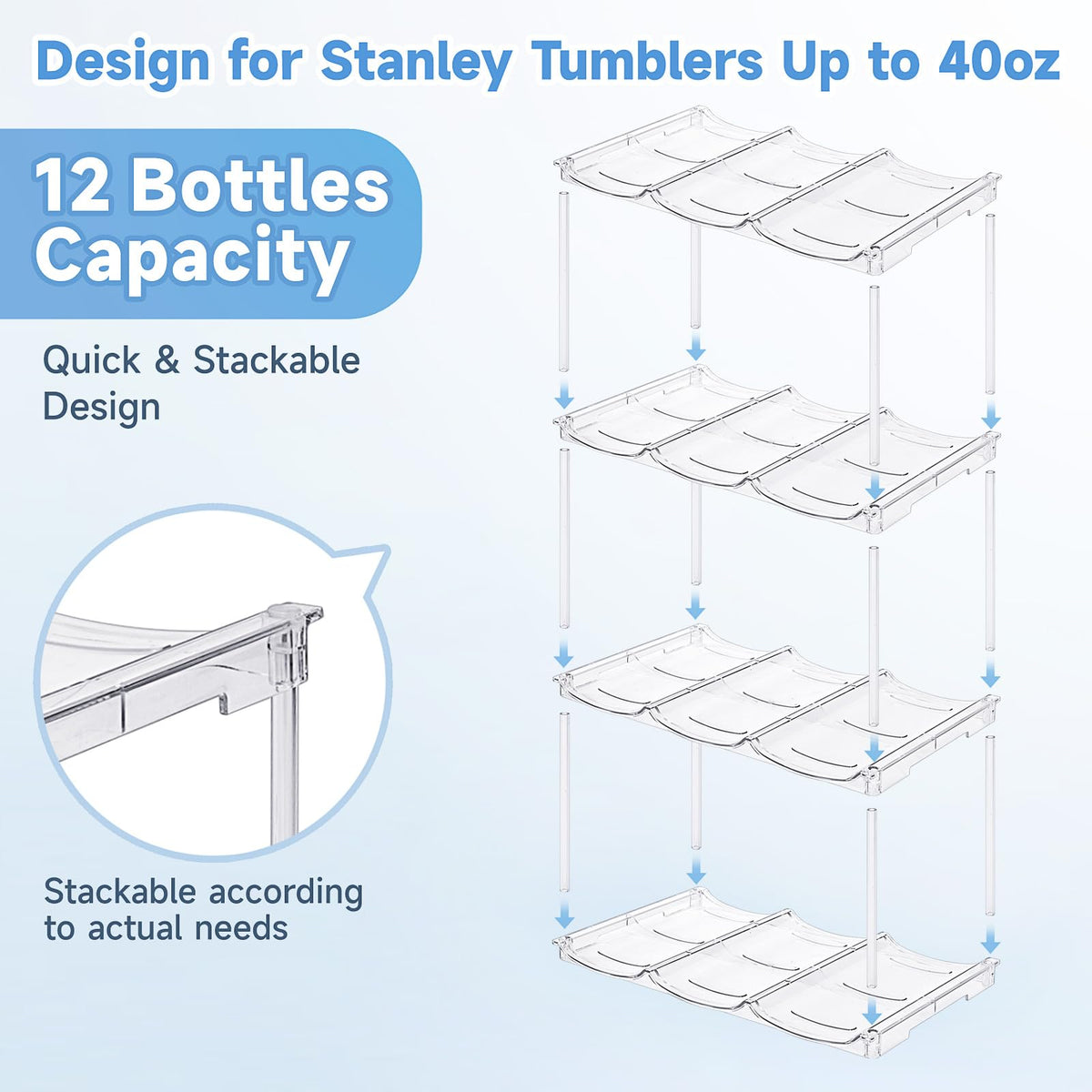 Spospo storage rack organizes wine, cans, and beverages without clutter