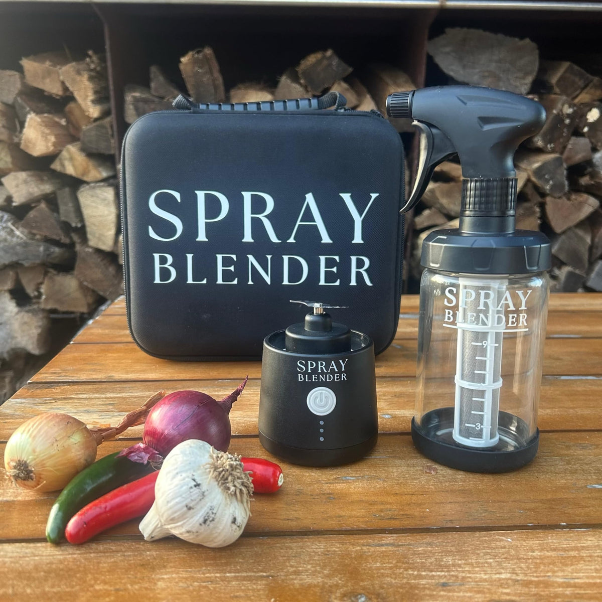 SprayBlender glass bottle highlight for safe, glass-only spray applications.