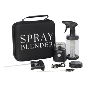 SprayBlender rechargeable motor close-up showing power for fast plant-based spray blends.