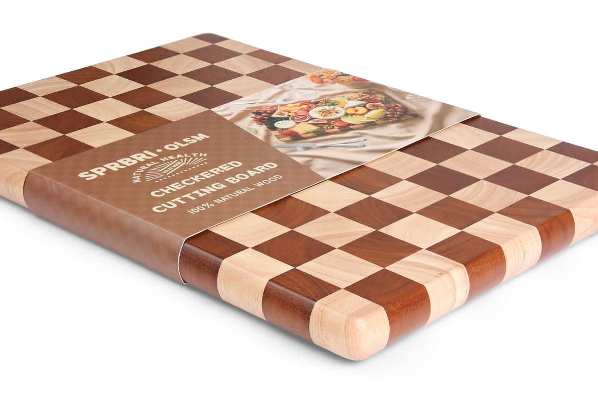 Sprbriolsm checkered board acacia rubber wood construction resists warping with proper care