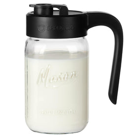 Spreccio 32 oz glass pitcher with lid for breast milk storage and cold beverages