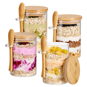 Spreccio 4-pack overnight oats containers show meal prep and freshness.