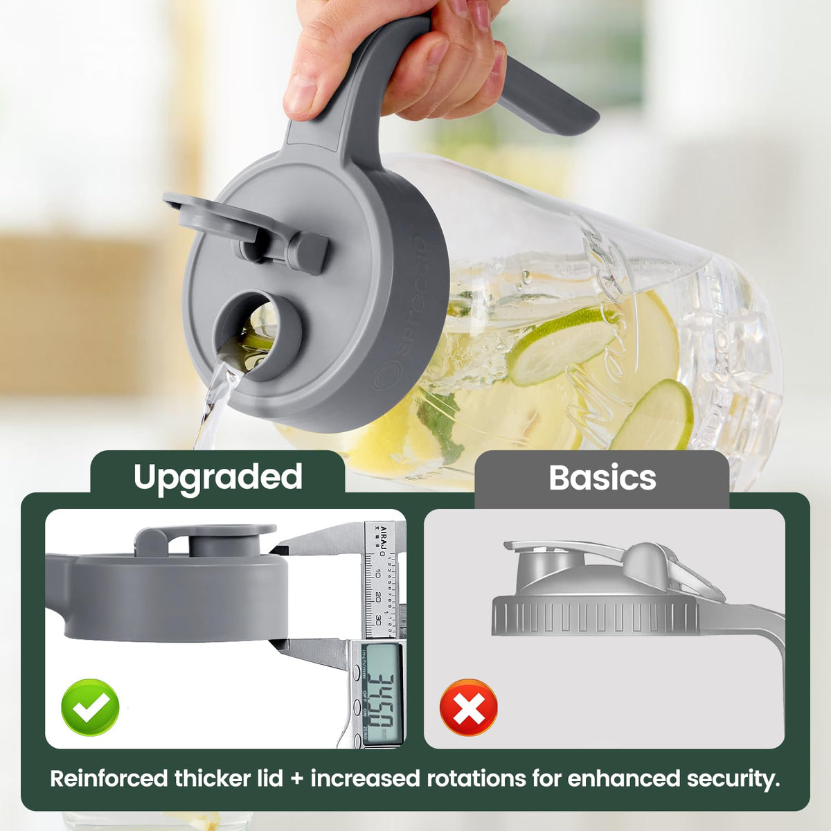 Spreccio airtight seal keeps drinks fresh and prevents leaks