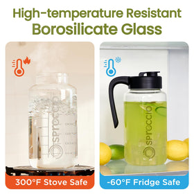 Spreccio glass pitcher with airtight seal for fresh outdoor sun tea and cold drinks