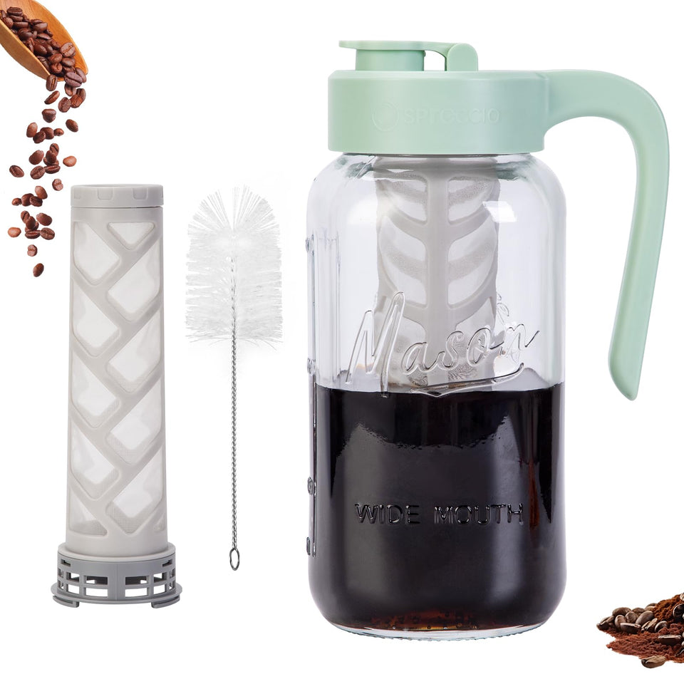 Spreccio cold brew maker with airtight seal keeps freshness.