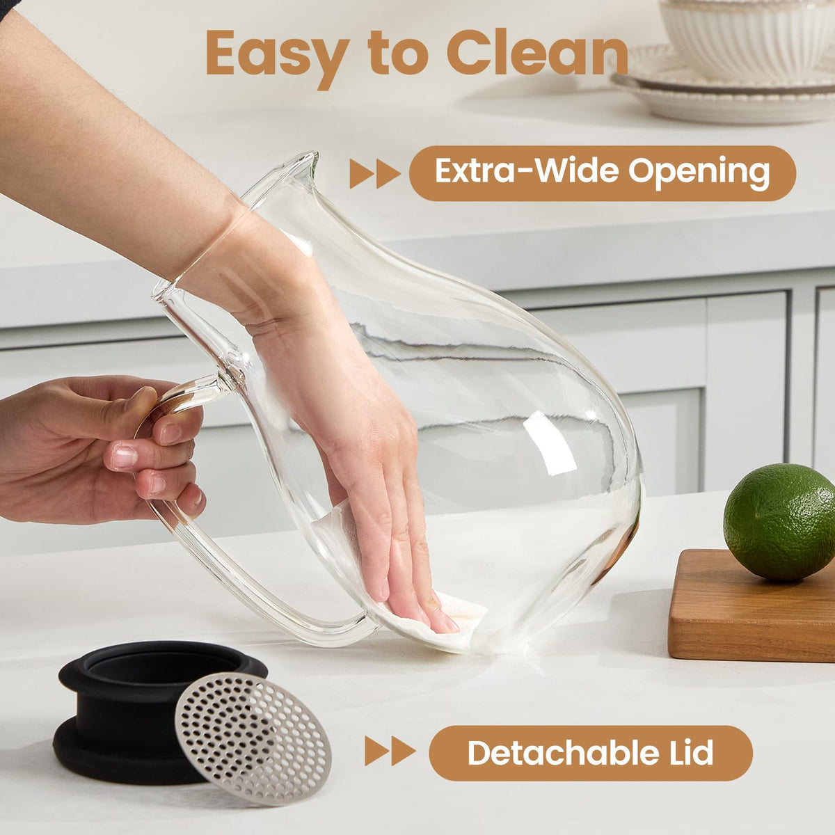 Spreccio dishwasher-safe pitcher for quick, low-effort cleaning.