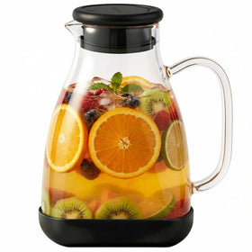 Spreccio glass pitcher with lid 68oz, ideal for family meals and parties.