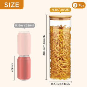 Spreccio glass storage jar flour keeps ingredients accessible.