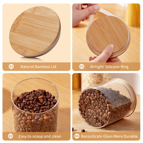 Spreccio glass storage jar sugar and staples organized for easy access.