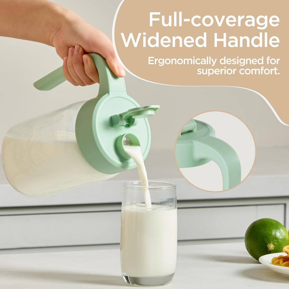 Spreccio leak-proof pour spout lid designed for fridge and travel use