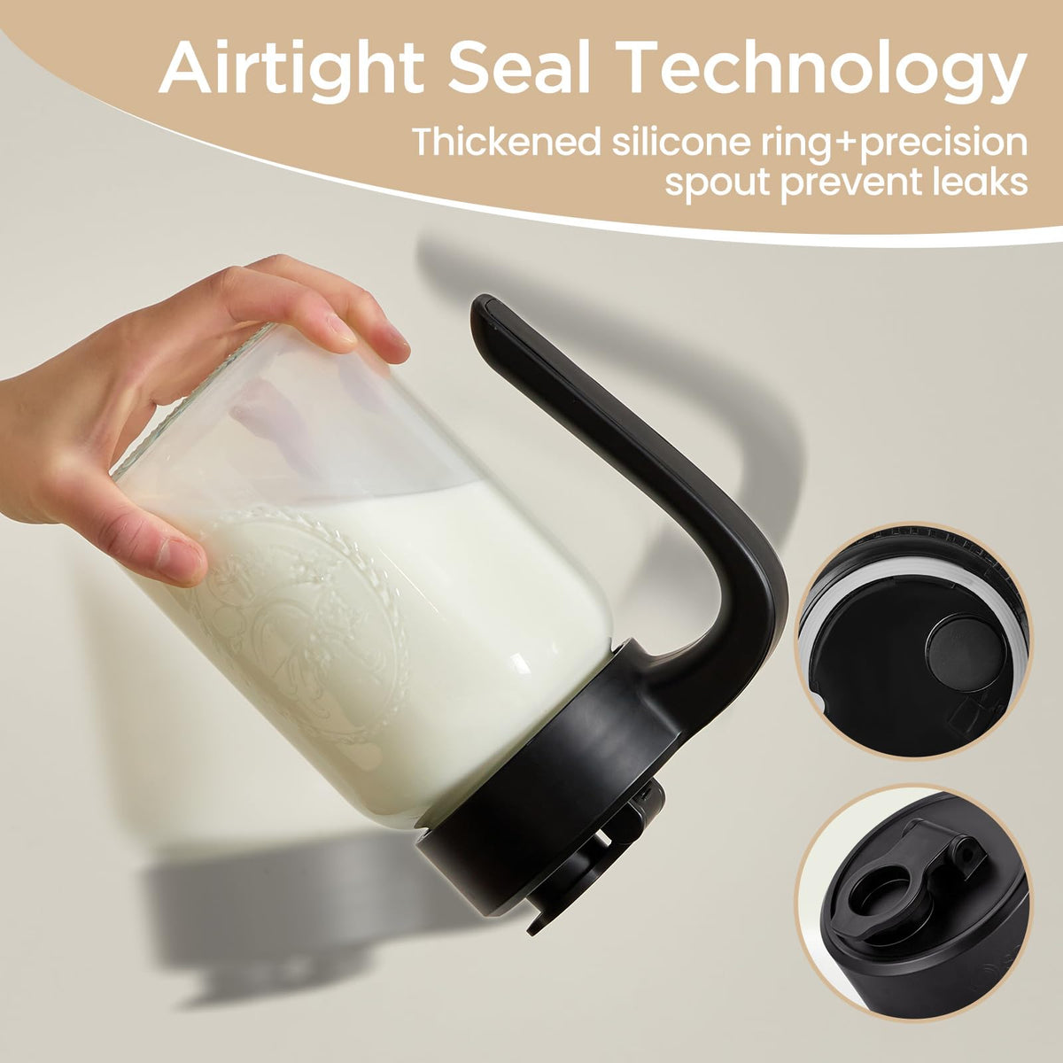 Spreccio leak-proof pour spout lid helps prevent spills during travel