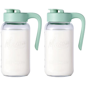 Spreccio mason jar pitcher with airtight lid preserves freshness and prevents leaks.