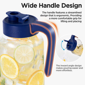 Spreccio Mason Jar Pitcher demonstrating airtight seal for fresh storage.