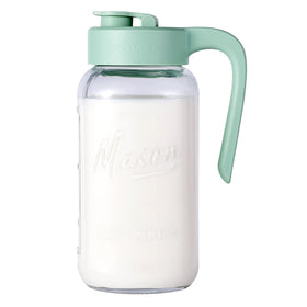 Spreccio Mason Jar Pitcher with airtight seal for mess-free beverage storage.