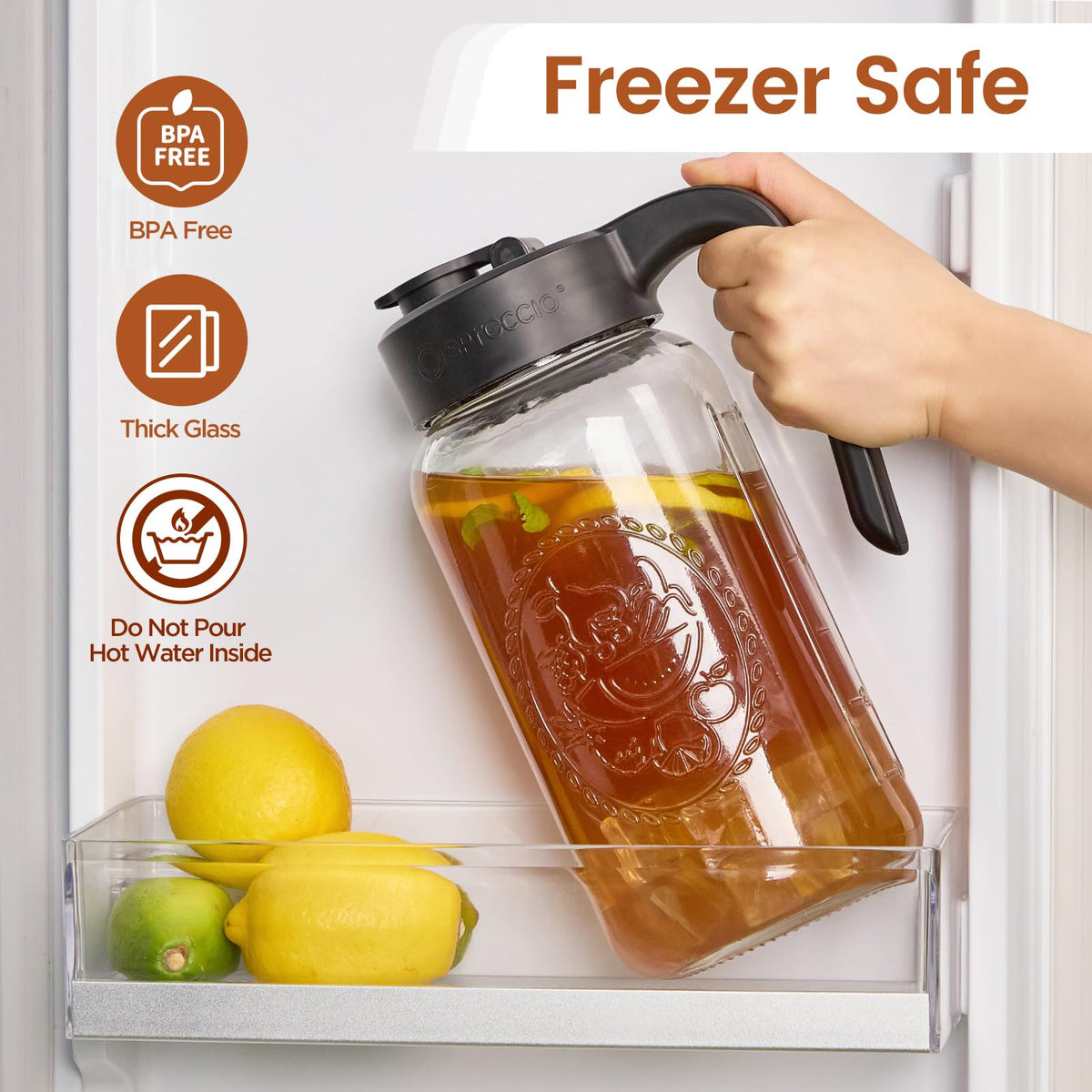 Spreccio Mason Jar Pitcher dishwasher-safe design for simple cleanup