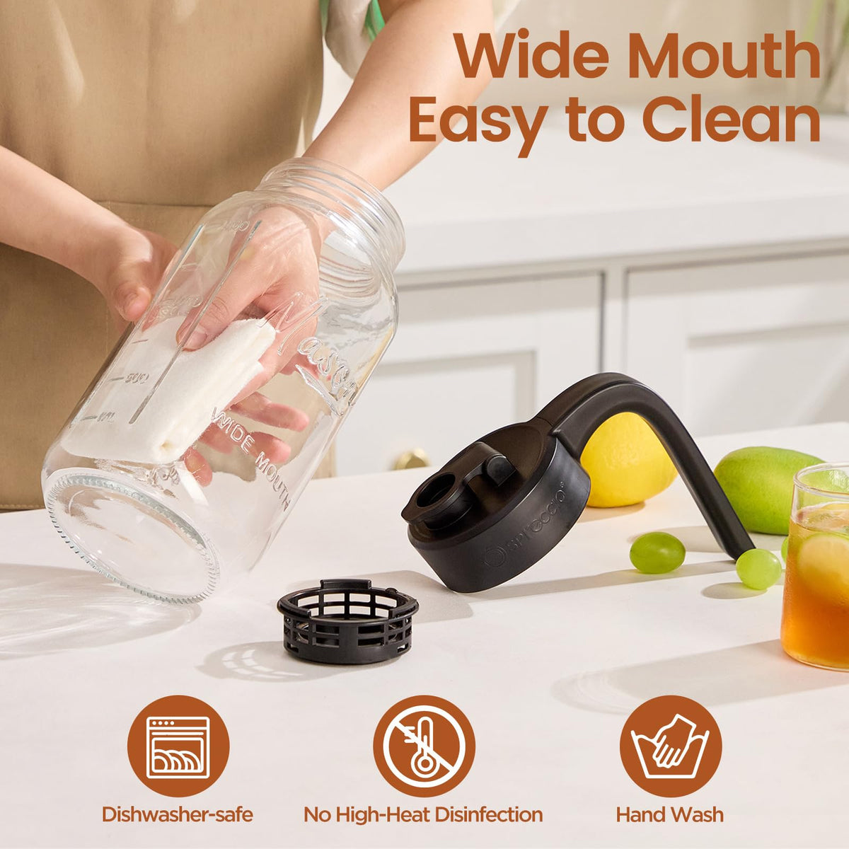 Spreccio Mason Jar Pitcher outdoor-setup ideal for sun tea and lemonade on the go