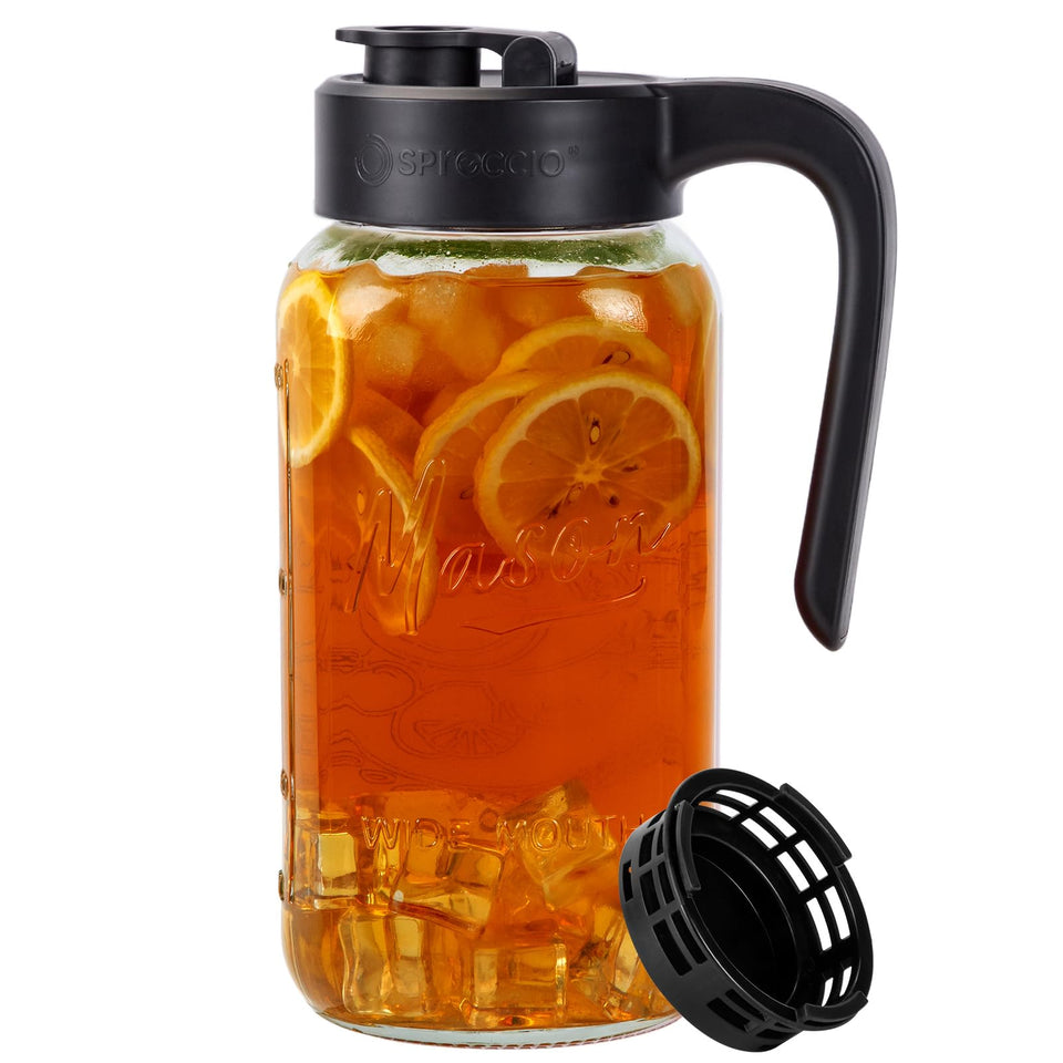 Spreccio Mason Jar Pitcher with pour spout for easy, drip-free serving and freshness