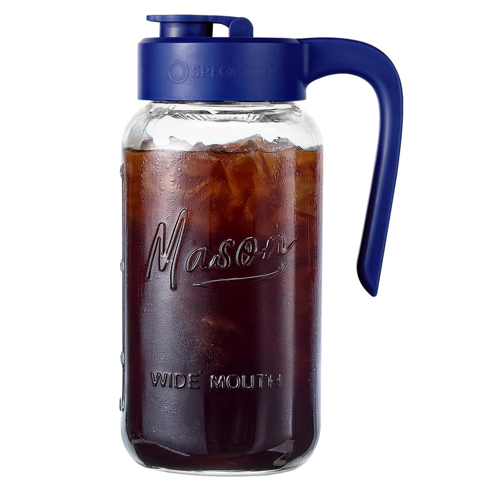 Spreccio Mason Jar Pitcher with pour spout for smooth pours.