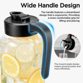 Spreccio mason jar pitcher wide mouth for easy ice and fruit.
