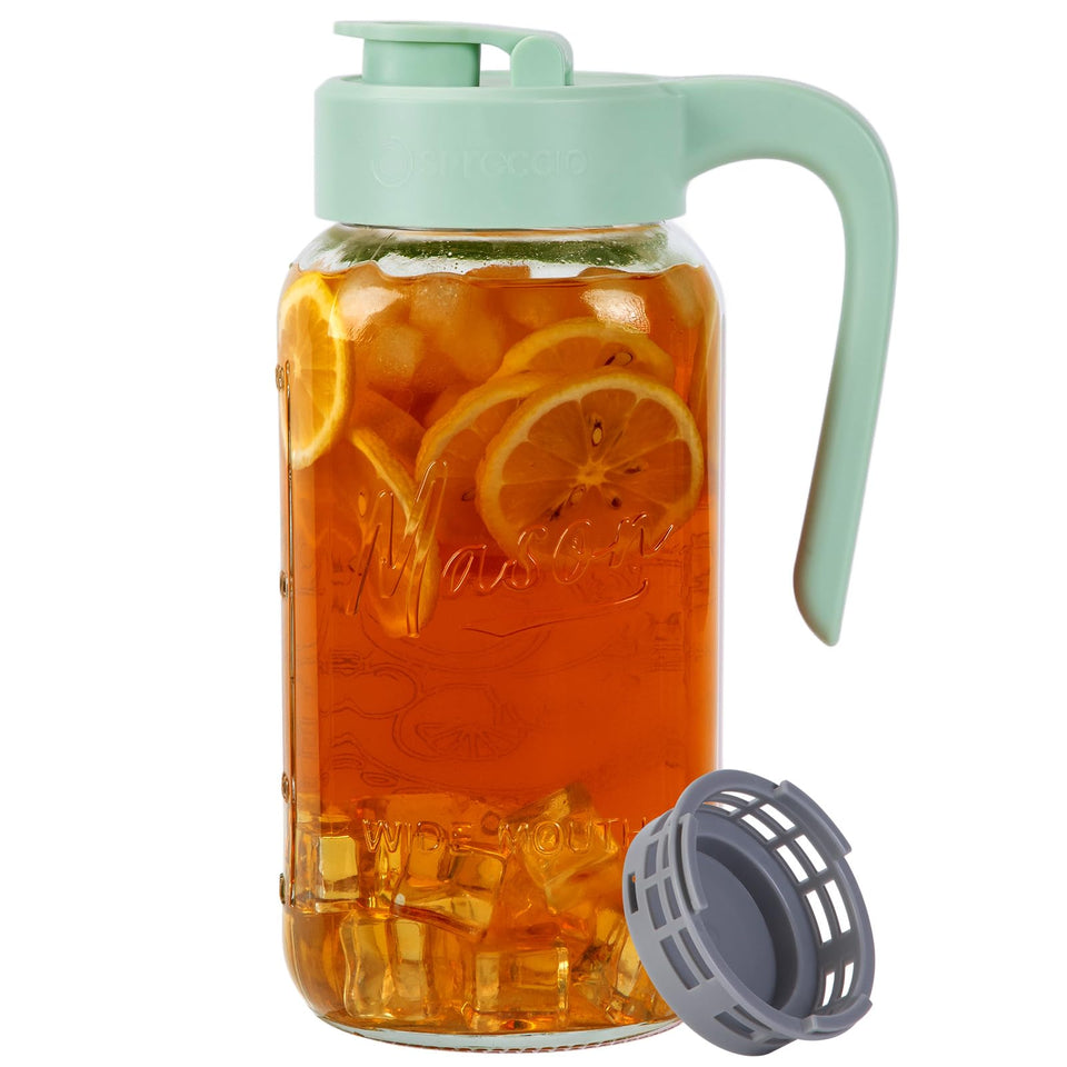 Spreccio Mason Jar Pitcher tea filter for smooth iced tea pours