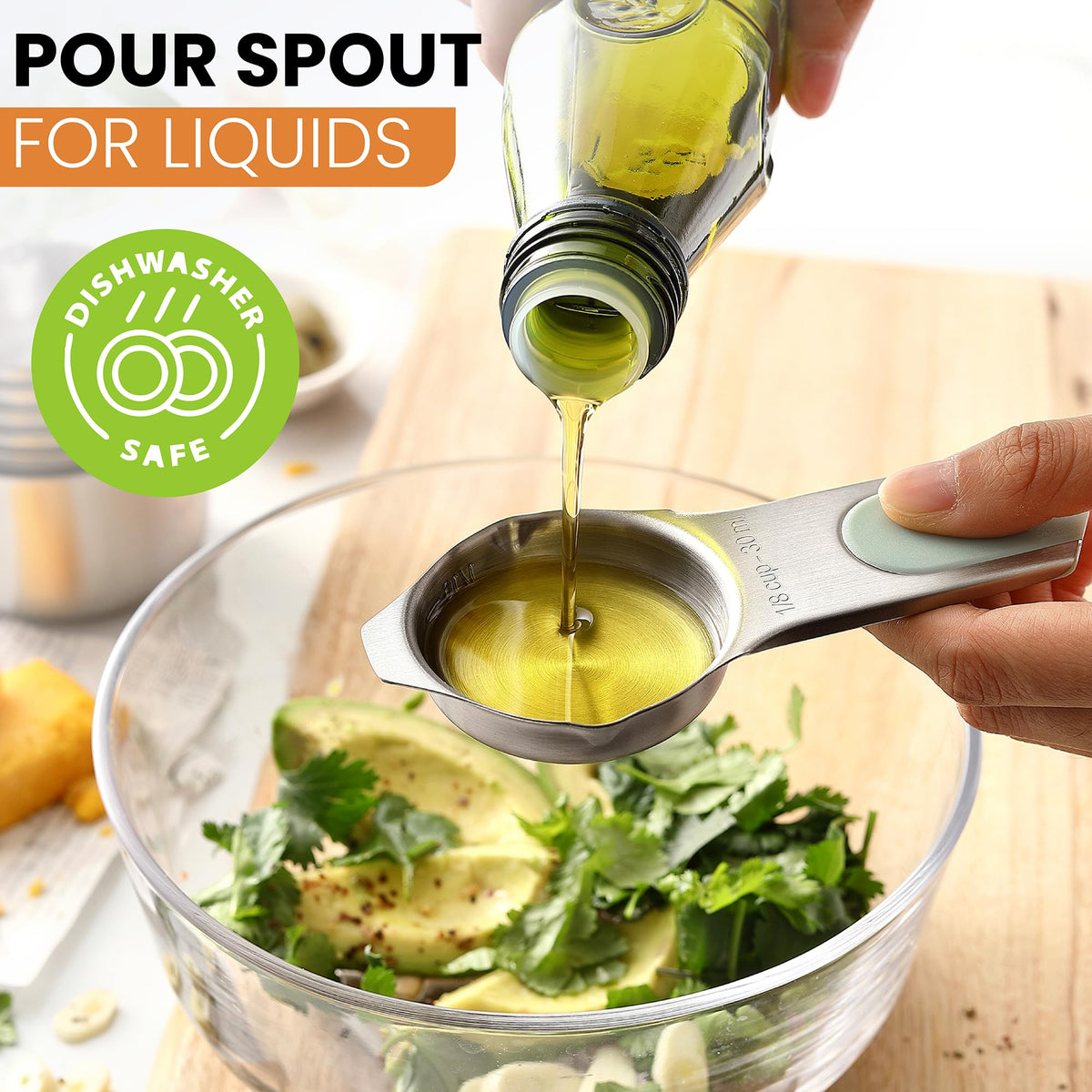 Spring Chef 1/8 to 1 cup sizes cover common recipes.