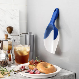 BPA-free durable plastic scoop stands up to frequent freezer use.