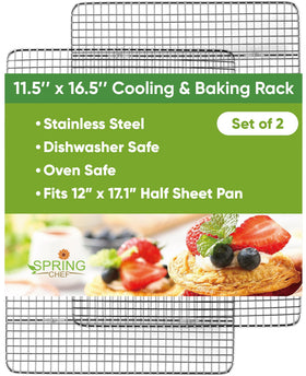 Spring Chef cooling rack with 11.5 x 16.5 inch fit for versatile oven use