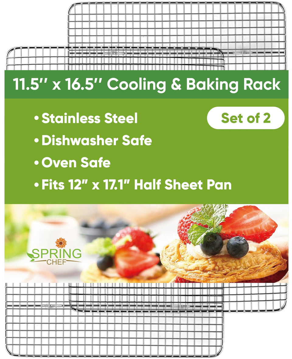 Spring Chef cooling rack with 11.5 x 16.5 inch fit for versatile oven use