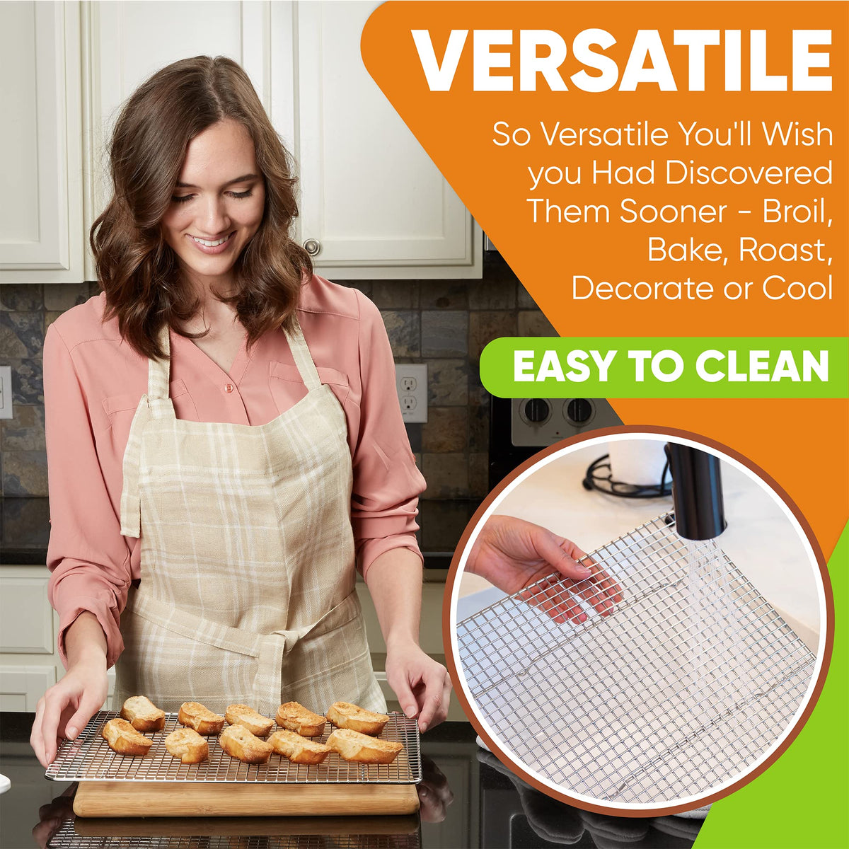 Spring Chef cooling rack four raised feet for airflow