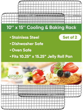 Spring Chef cooling rack grid pattern for even air flow
