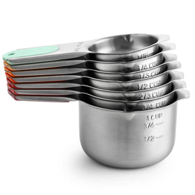 Desert Sunset Spring Chef measuring cups in use for precise measurement.