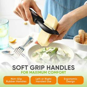 Spring Chef dishwasher safe label on peelers for easy cleanup.