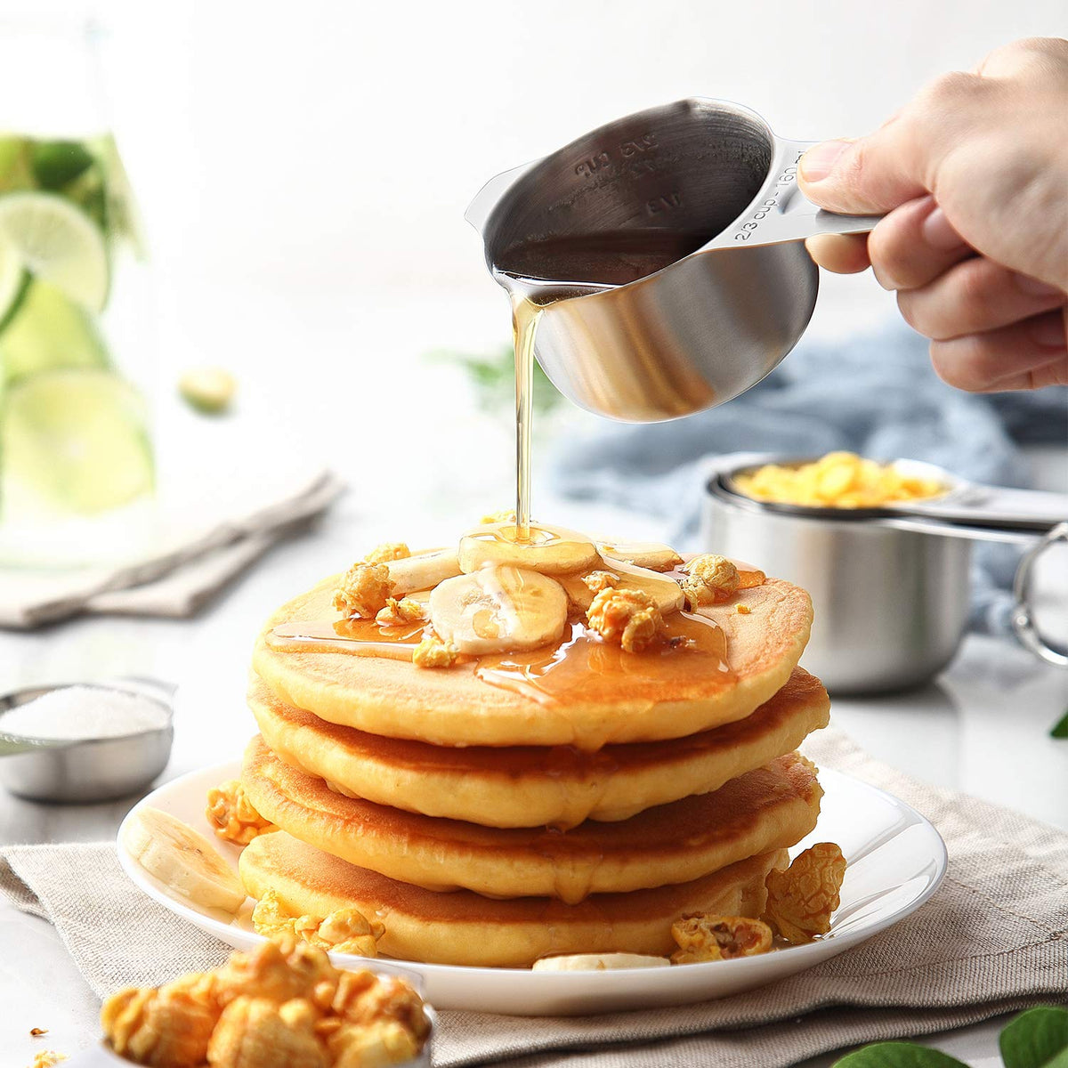 Spring Chef spoons and cups are rust-free and dishwasher safe.