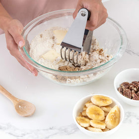 Spring Chef dough blender is easy to clean and store in a drawer.