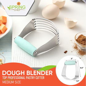 Spring Chef pastry blender close-up showing robust blades for consistent texture.