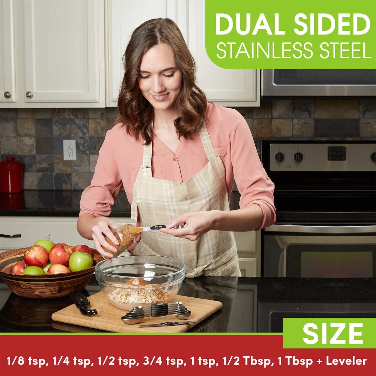 Spring Chef dual-sided spoon with round end for liquids.