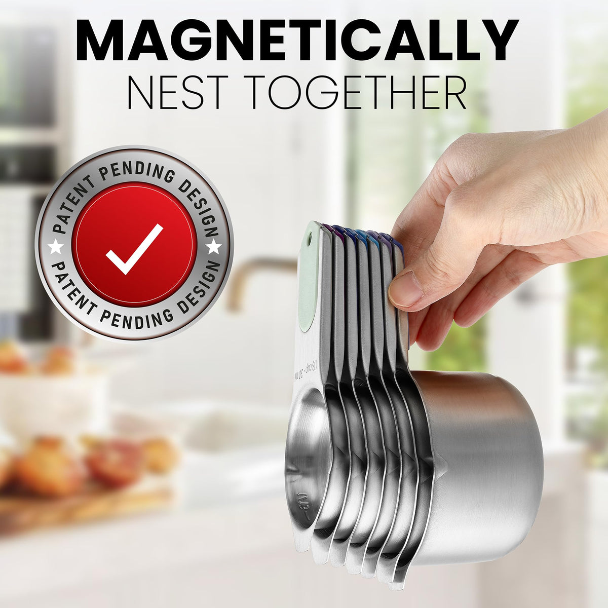 Spring Chef easy-pour spout enhances controlled, mess-free pouring.