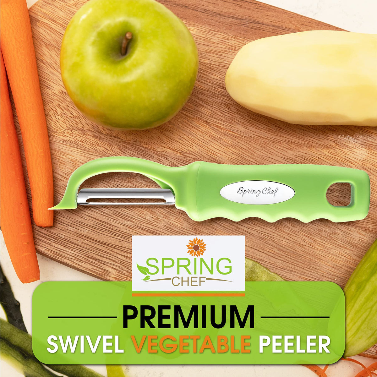 Spring Chef ergonomic design is lightweight and arthritis-friendly for comfort.