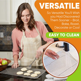 Spring Chef rack with four raised feet promotes even airflow