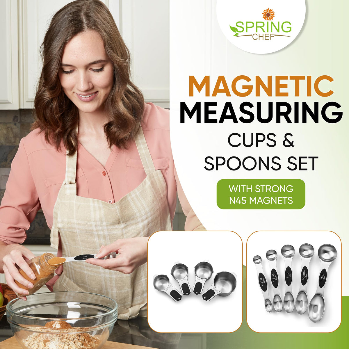 Spring Chef heavy-duty stainless steel construction resists rust and bending.