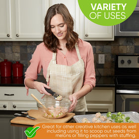 Spring Chef ice cream scoop glides through firm ice cream for effortless serving.