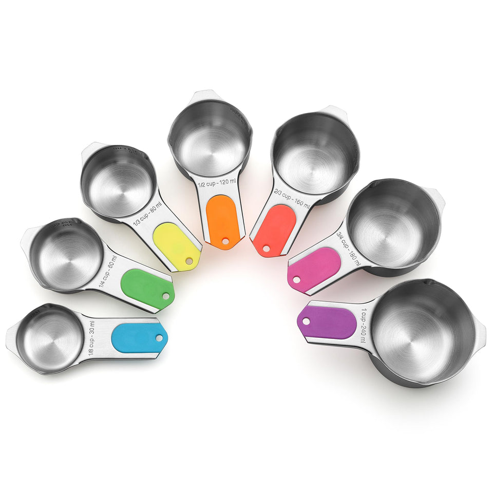 Spring Chef magnetic cups nest for compact storage and easy access